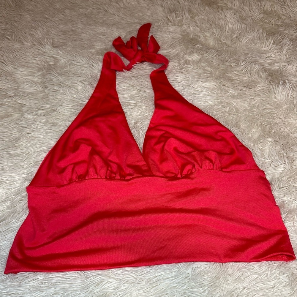 Sinsay Coral Pink Crop Top - Picture 4 of 8
